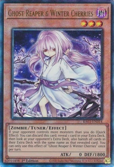 Ghost Reaper and Winter Cherries Alternate Art PUR Quarter Century Bonanza Yu-Gi-Oh! card