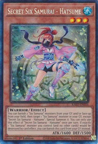 Secret Six Samurai Hatsume PCR Quarter Century Bonanza Yu-Gi-Oh! card