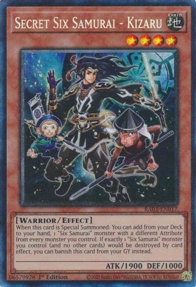 Secret Six Samurai Kizaru PCR Quarter Century Bonanza Yu-Gi-Oh! card