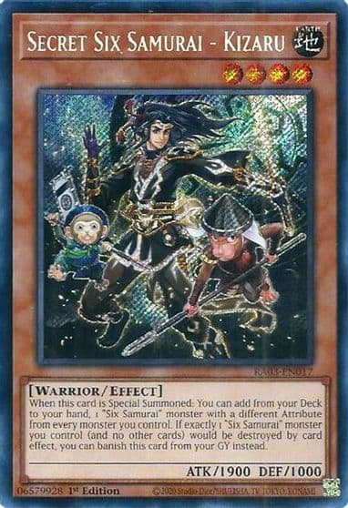 Secret Six Samurai Kizaru Secret Rare Quarter Century Bonanza Yu-Gi-Oh! card