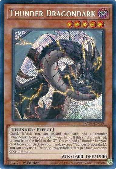 Thunder Dragondark Secret Rare Quarter Century Bonanza Yu-Gi-Oh! card