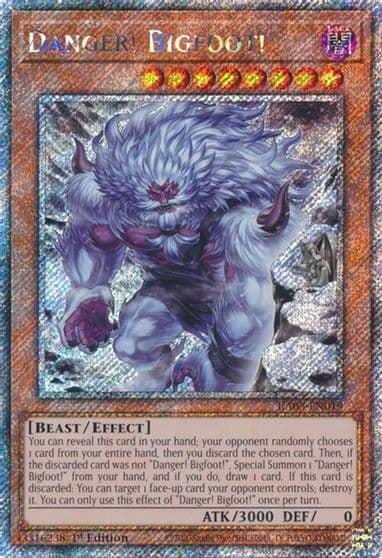 Danger Bigfoot Alternate Art Platinum Secret Rare Quarter Century Bonanza Yu-Gi-Oh! card