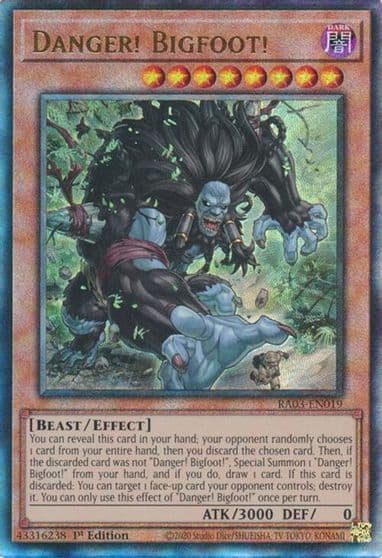 Danger Bigfoot PUR Quarter Century Bonanza Yu-Gi-Oh! card