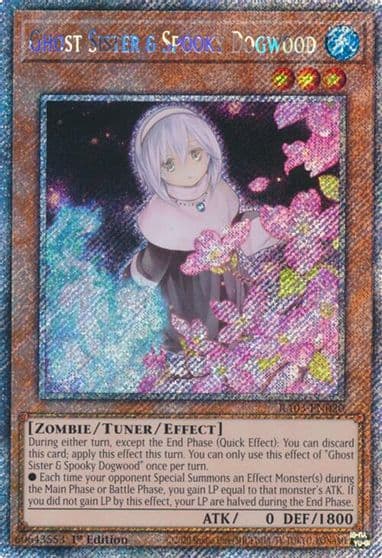 Ghost Sister and Spooky Dogwood Alternate Art Platinum Secret Rare Quarter Century Bonanza Yu-Gi-Oh! card