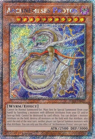 Archnemeses Protos Platinum Secret Rare Quarter Century Bonanza Yu-Gi-Oh! card