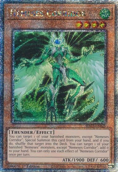 Nemeses Corridor Quarter Century Secret Rare Quarter Century Bonanza Yu-Gi-Oh! card