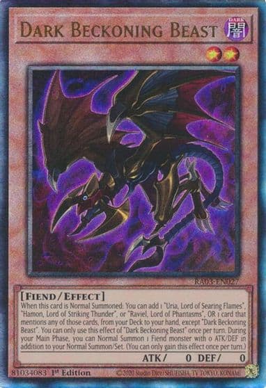 Dark Beckoning Beast PUR Quarter Century Bonanza Yu-Gi-Oh! card
