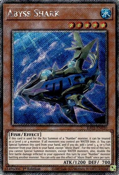 Abyss Shark Platinum Secret Rare Quarter Century Bonanza Yu-Gi-Oh! card