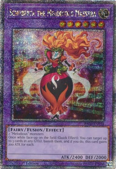Schuberta the Melodious Maestra Quarter Century Secret Rare Quarter Century Bonanza Yu-Gi-Oh! card