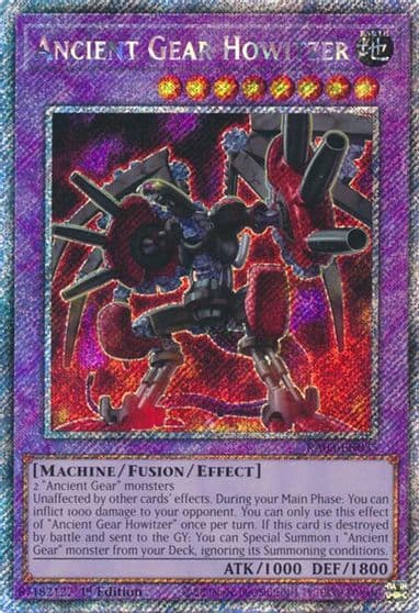 Ancient Gear Howitzer Platinum Secret Rare Quarter Century Bonanza Yu-Gi-Oh! card