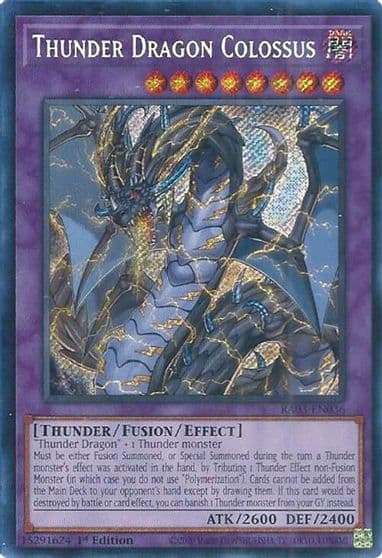 Thunder Dragon Colossus Secret Rare Quarter Century Bonanza Yu-Gi-Oh! card