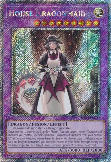 House Dragonmaid Platinum Secret Rare Quarter Century Bonanza Yu-Gi-Oh! card