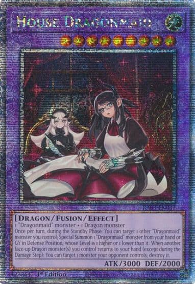House Dragonmaid Alternate Art Quarter Century Secret Rare Quarter Century Bonanza Yu-Gi-Oh! card