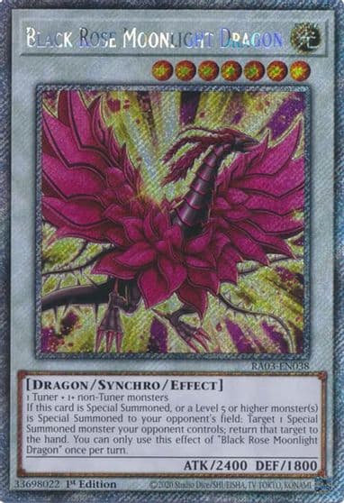 Black Rose Moonlight Dragon Platinum Secret Rare Quarter Century Bonanza Yu-Gi-Oh! card