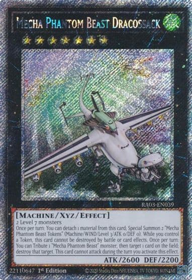 Mecha Phantom Beast Dracossack Platinum Secret Rare Quarter Century Bonanza Yu-Gi-Oh! card