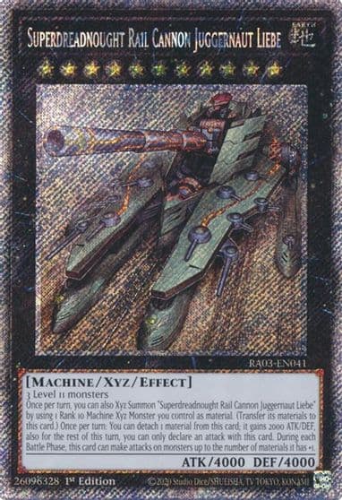 Superdreadnought Rail Cannon Juggernaut Liebe Platinum Secret Rare Quarter Century Bonanza Yu-Gi-Oh! card
