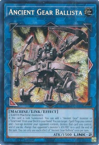 Ancient Gear Ballista Secret Rare Quarter Century Bonanza Yu-Gi-Oh! card