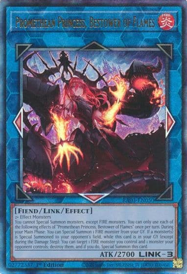 Promethean Princess Bestower of Flames PUR Quarter Century Bonanza Yu-Gi-Oh! card