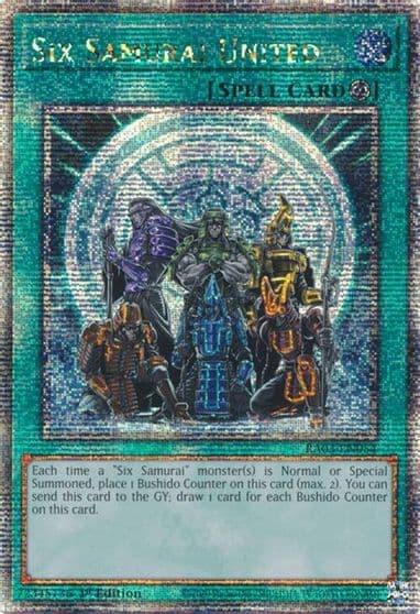 Six Samurai United Quarter Century Secret Rare Quarter Century Bonanza Yu-Gi-Oh! card