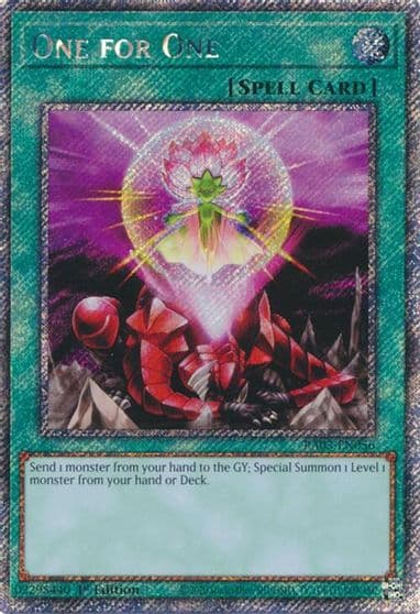 One for One Platinum Secret Rare Quarter Century Bonanza Yu-Gi-Oh! card