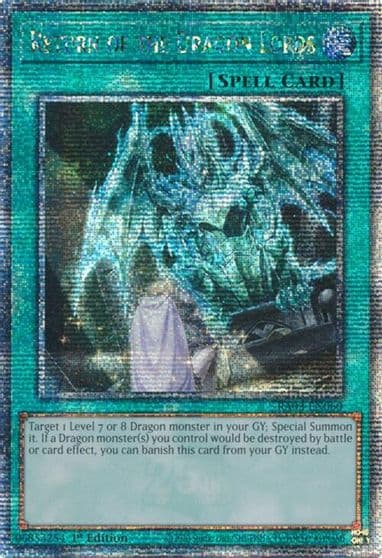 Return of the Dragon Lords Quarter Century Secret Rare Quarter Century Bonanza Yu-Gi-Oh! card