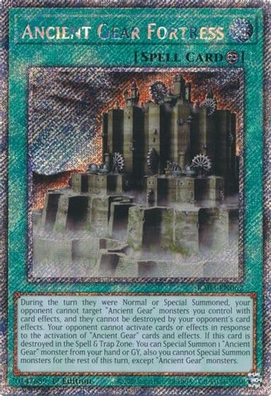 Ancient Gear Fortress Platinum Secret Rare Quarter Century Bonanza Yu-Gi-Oh! card