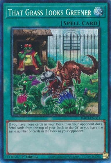 That Grass Looks Greener PCR Quarter Century Bonanza Yu-Gi-Oh! card