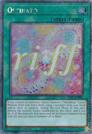 Ostinato Platinum Secret Rare Quarter Century Bonanza Yu-Gi-Oh! card