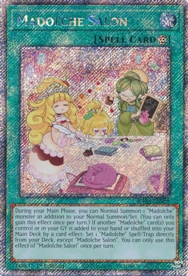 Madolche Salon Platinum Secret Rare Quarter Century Bonanza Yu-Gi-Oh! card