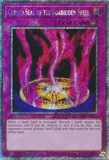 Cursed Seal of the Forbidden Spell Platinum Secret Rare Quarter Century Bonanza Yu-Gi-Oh! card