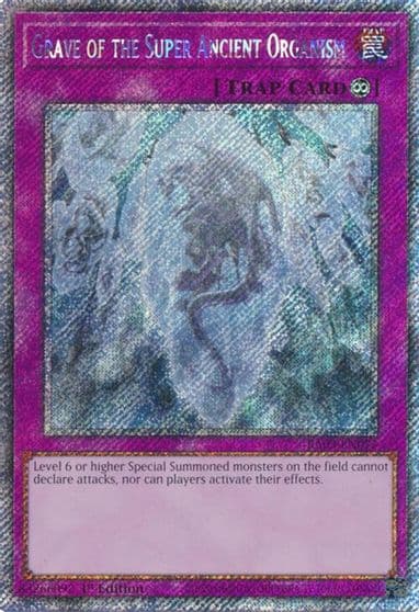 Grave of the Super Ancient Organism Platinum Secret Rare Quarter Century Bonanza Yu-Gi-Oh! card