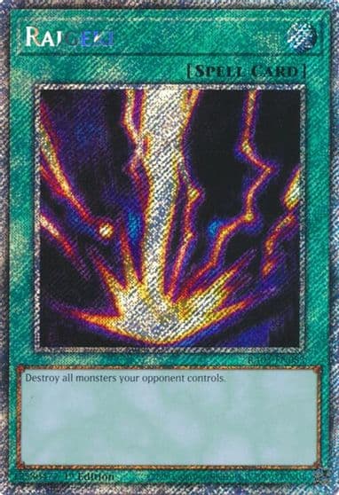 Raigeki Platinum Secret Rare Quarter Century Bonanza Yu-Gi-Oh! card
