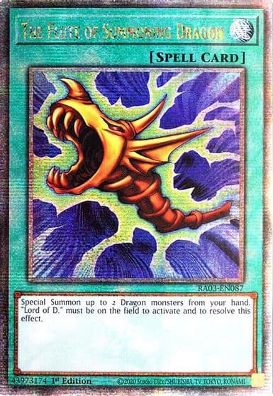 The Flute of Summoning Dragon Quarter Century Secret Rare Quarter Century Bonanza Yu-Gi-Oh! card