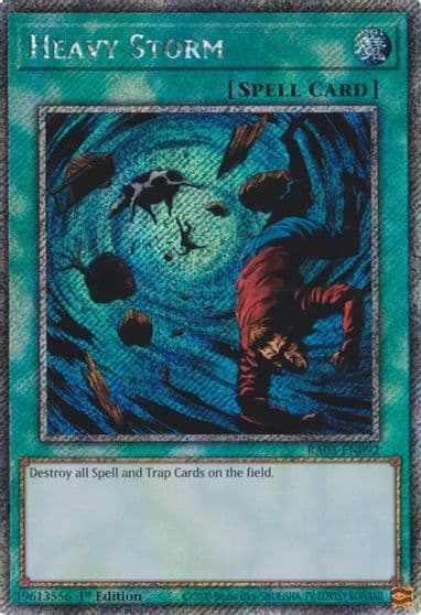 Heavy Storm Platinum Secret Rare Quarter Century Bonanza Yu-Gi-Oh! card