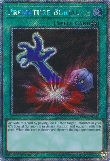 Premature Burial Platinum Secret Rare Quarter Century Bonanza Yu-Gi-Oh! card