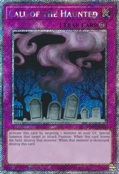 Call of the Haunted Platinum Secret Rare Quarter Century Bonanza Yu-Gi-Oh! card