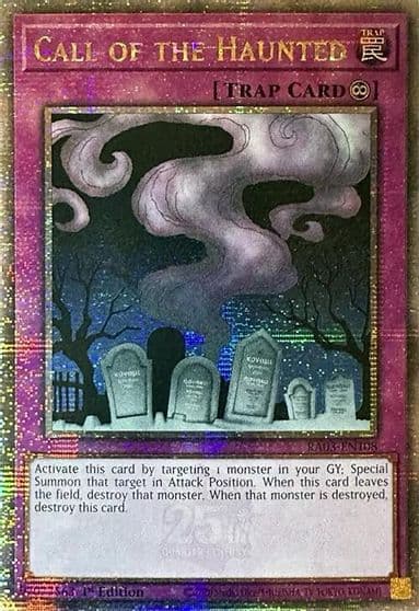 Call of the Haunted Quarter Century Secret Rare Quarter Century Bonanza Yu-Gi-Oh! card