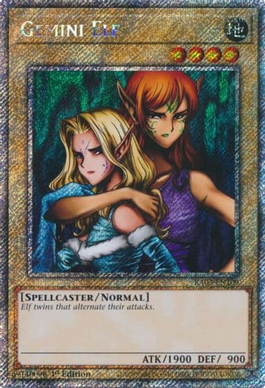 Gemini Elf Platinum Secret Rare Quarter Century Bonanza Yu-Gi-Oh! card
