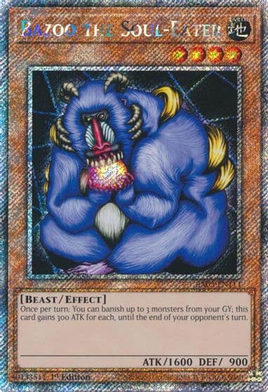 Bazoo the Soul Eater Platinum Secret Rare Quarter Century Bonanza Yu-Gi-Oh! card
