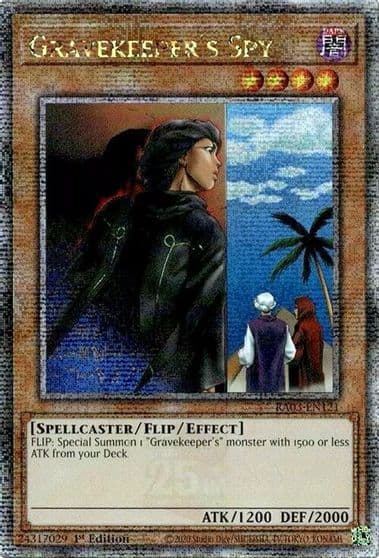 Gravekeepers Spy Quarter Century Secret Rare Quarter Century Bonanza Yu-Gi-Oh! card
