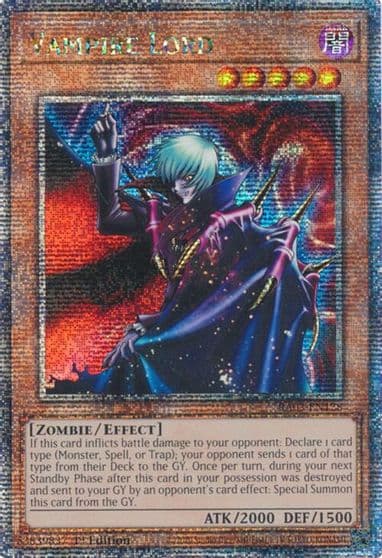 Vampire Lord Quarter Century Secret Rare Quarter Century Bonanza Yu-Gi-Oh! card