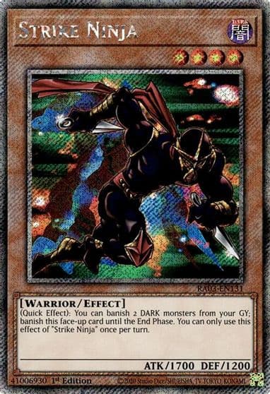 Strike Ninja Platinum Secret Rare Quarter Century Bonanza Yu-Gi-Oh! card