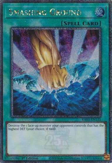 Smashing Ground Quarter Century Secret Rare Quarter Century Bonanza Yu-Gi-Oh! card