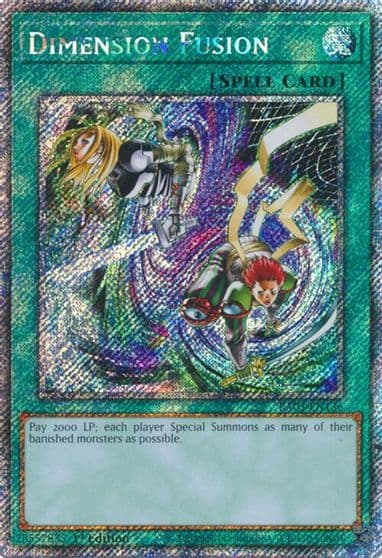 Dimension Fusion Platinum Secret Rare Quarter Century Bonanza Yu-Gi-Oh! card