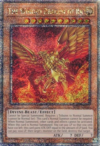 The Winged Dragon of Ra Quarter Century Secret Rare Quarter Century Bonanza Yu-Gi-Oh! card