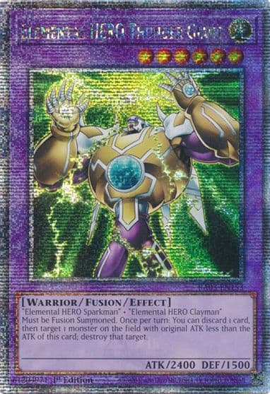 Elemental HERO Thunder Giant Quarter Century Secret Rare Quarter Century Bonanza Yu-Gi-Oh! card