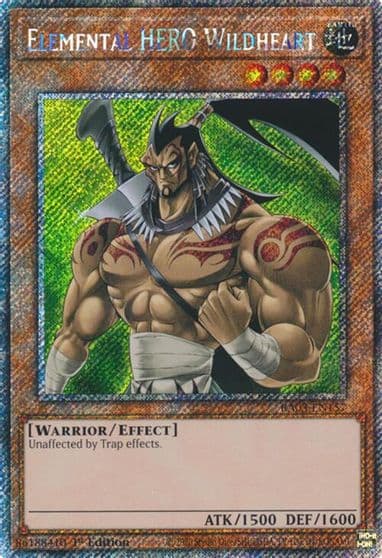 Elemental HERO Wildheart Platinum Secret Rare Quarter Century Bonanza Yu-Gi-Oh! card