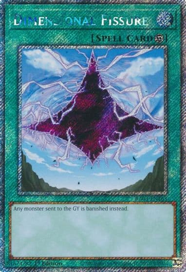 Dimensional Fissure Platinum Secret Rare Quarter Century Bonanza Yu-Gi-Oh! card