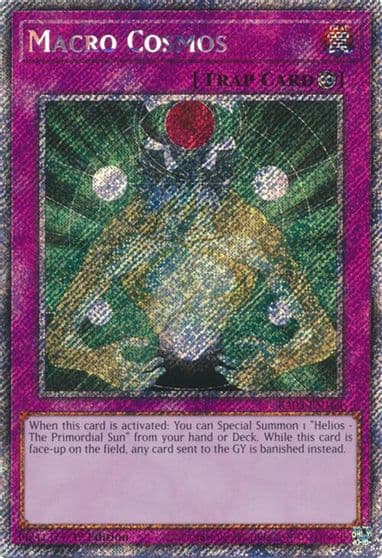 Macro Cosmos Platinum Secret Rare Quarter Century Bonanza Yu-Gi-Oh! card