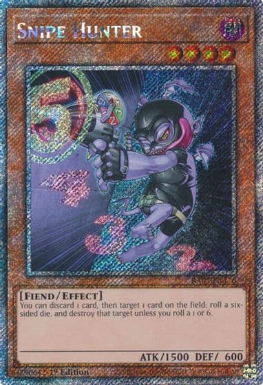 Snipe Hunter Platinum Secret Rare Quarter Century Bonanza Yu-Gi-Oh! card